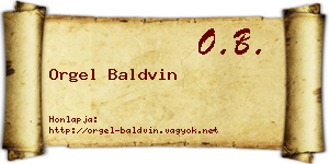 Orgel Baldvin névjegykártya